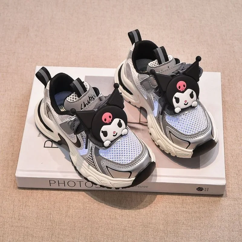Kuromi Anime Sanrio Children Casual Shoes 2025 Summer Cute Children Kawaii Breathable Sports Mesh Sneakers Gifts for Kids