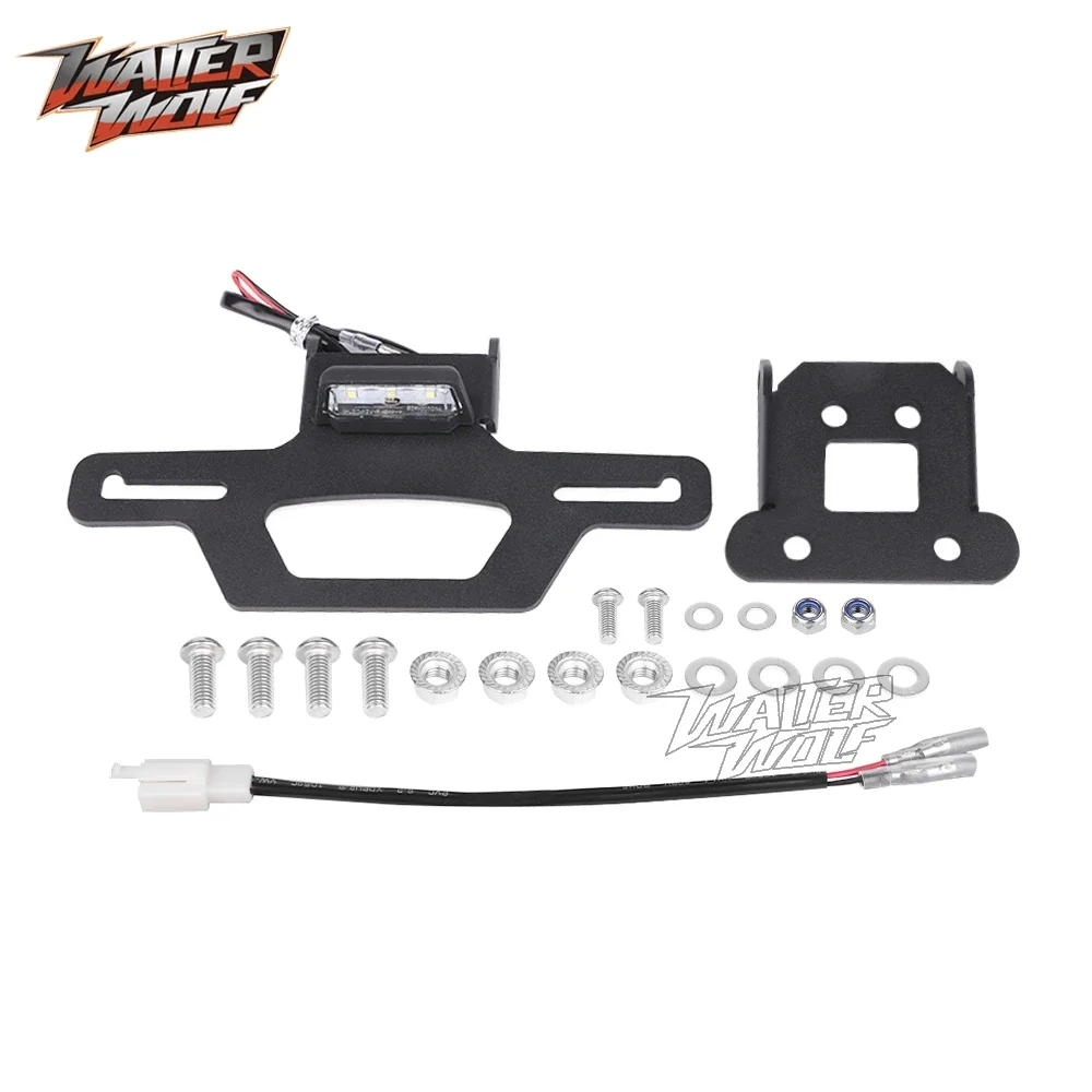 2018-2024 Z400 Z300 Z250 soporte de placa de matrícula limpio trasero soporte de registro plegable para Kawasaki Ninja 250 400 EX400 EX250