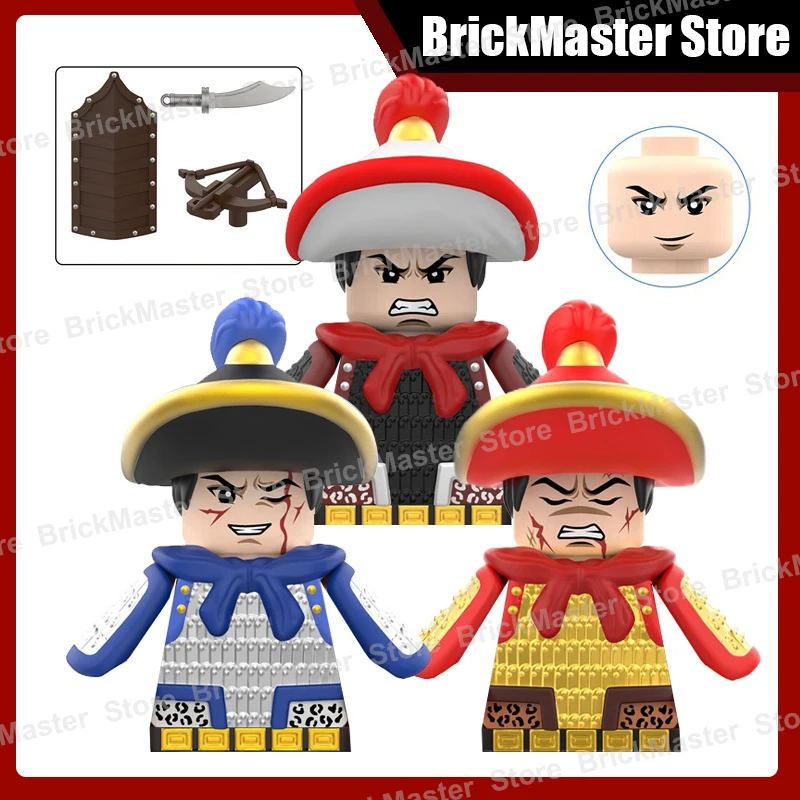 Средневековые военные фигурки солдата китайской династии, оружие, строительные блоки, военный воин, пехота, армейский щит, лук, кирпичи, игрушки, подарки