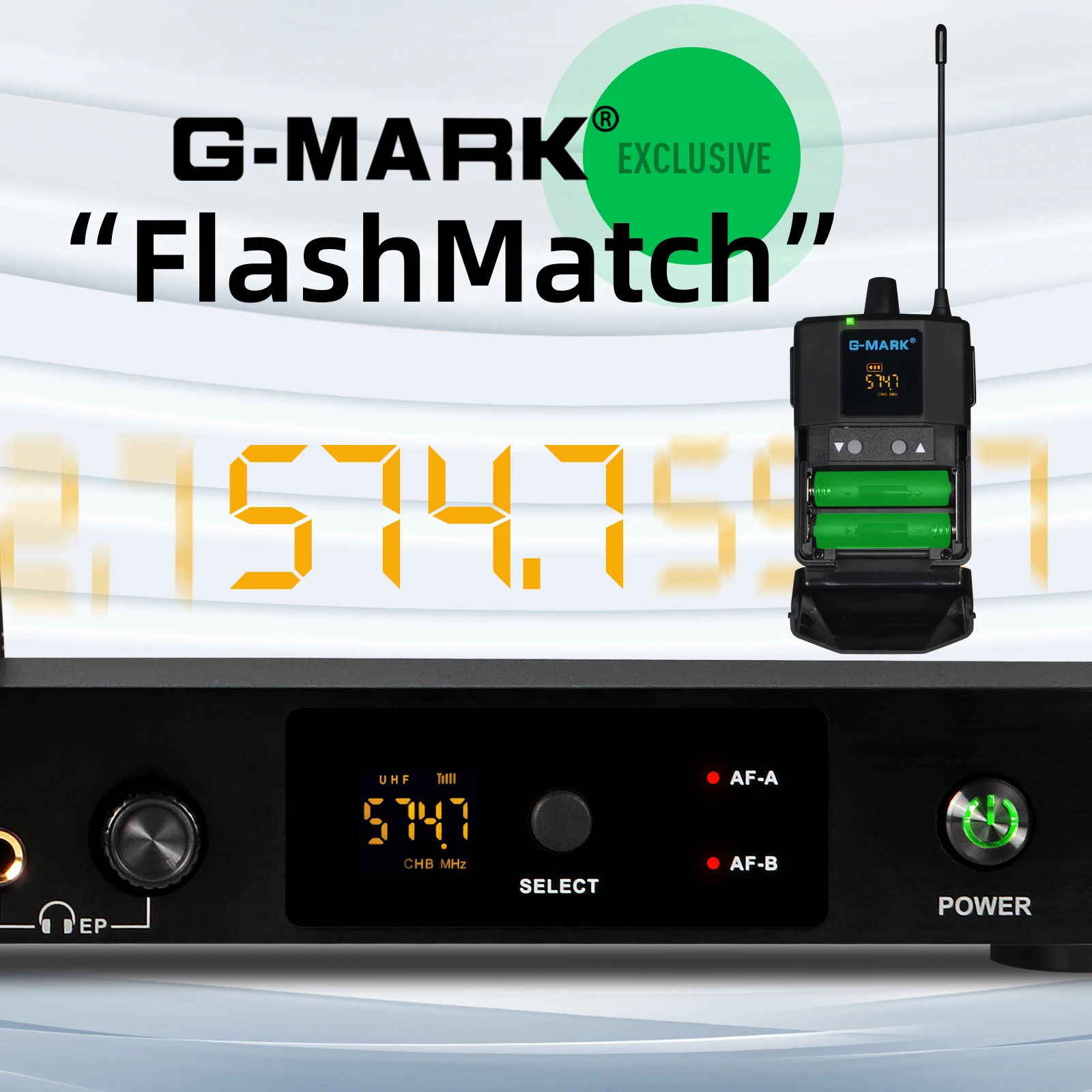 G-MARK G2000 Sistema di monitoraggio wireless 500 mhz Mono UHF Frequenza di ritorno scenica selezionabile per Singer Guitar Studio Performance DJ