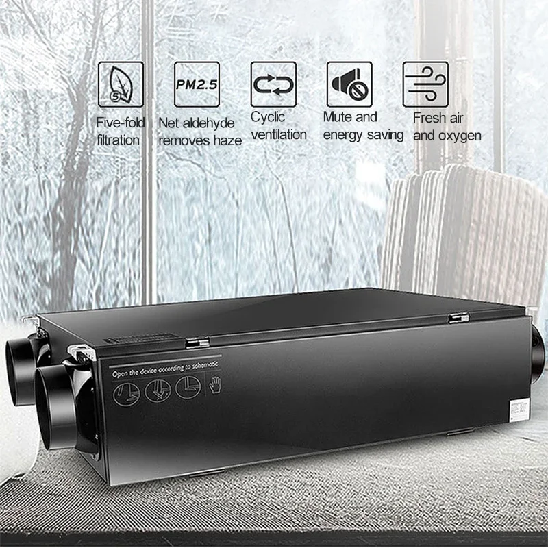 250/350 Fresh Air Purifier Central Fresh Air System Filters Household Ventilation And Exhaust Air Ventilation 220V