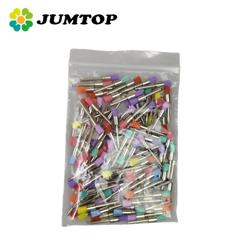 

JUMTOP 100Pcs/Box Dental Polishing Brush Colorful Polisher Brushes Flat Type Prophylaxis Brush Dentistry Tool