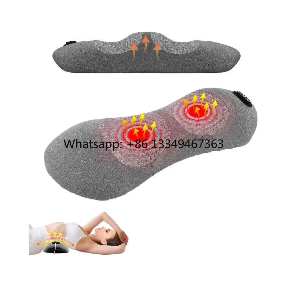 

3-in-1 Electric Lumbar Support Pillow Heat Massage Memory Foam Anti-static Removable Washable Deep Tissue for Car/Bed/Office Use