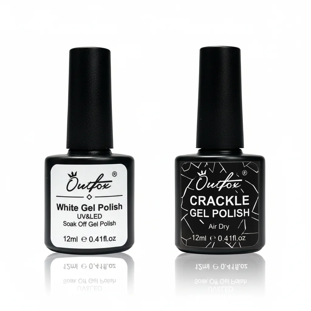 12ml Magic Crackle Nail Polish Air Dry Cracking Gel Varnish Set Hybrid Vernis Semi Permanent Art Base Top Coat Manicure Design