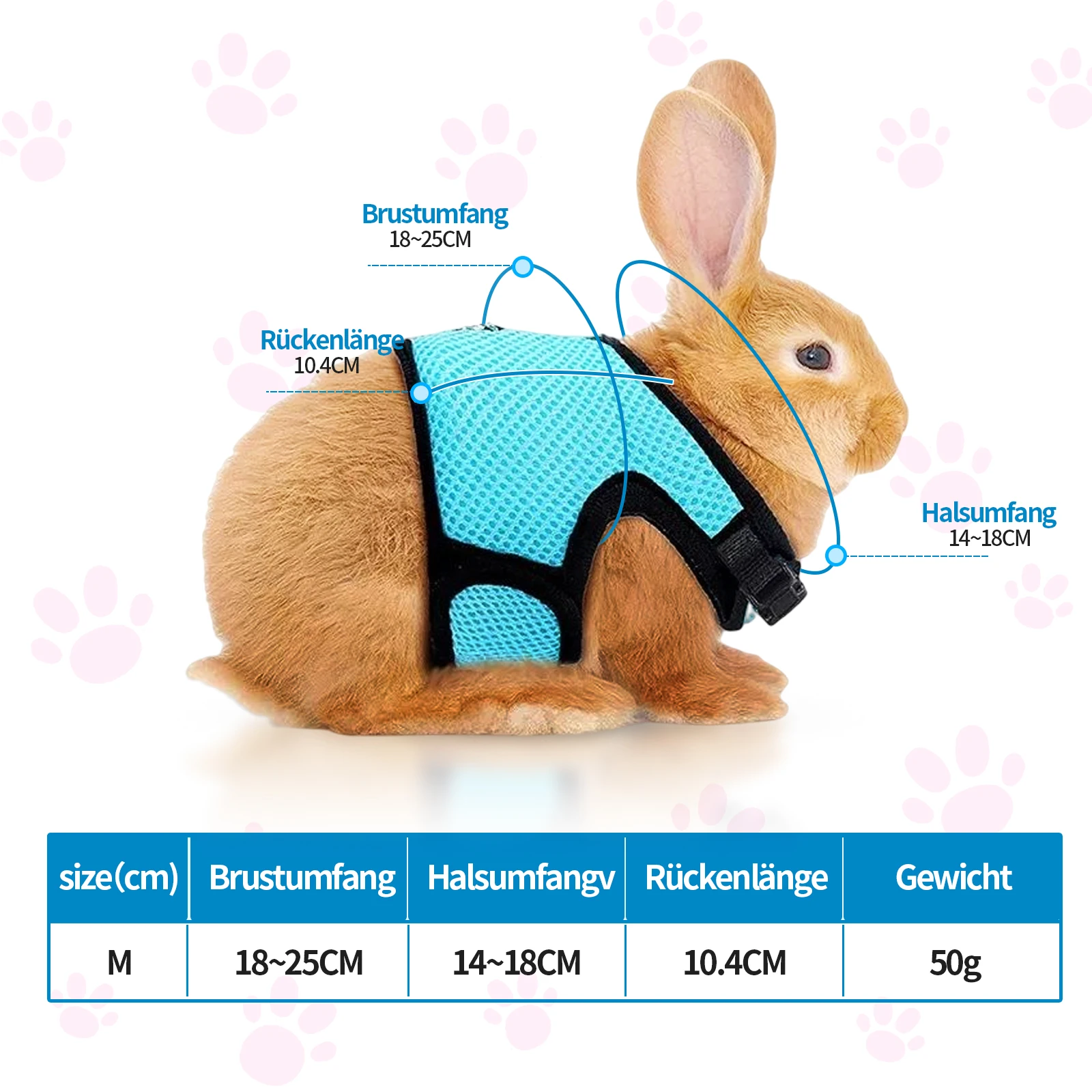 Rabbit Leash Harness Strap Hamster Vest Adjustable Convenience Outdoor Accessories Breathable Cats Rope Buckle Design Sweet Gift