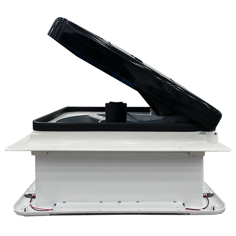 RV Roof Vent Factory 340x340mm 12V 24V Rain Sensor Electric Roof Hatches With LED Lights Remote Control Caravan Exhaust Fan Vent