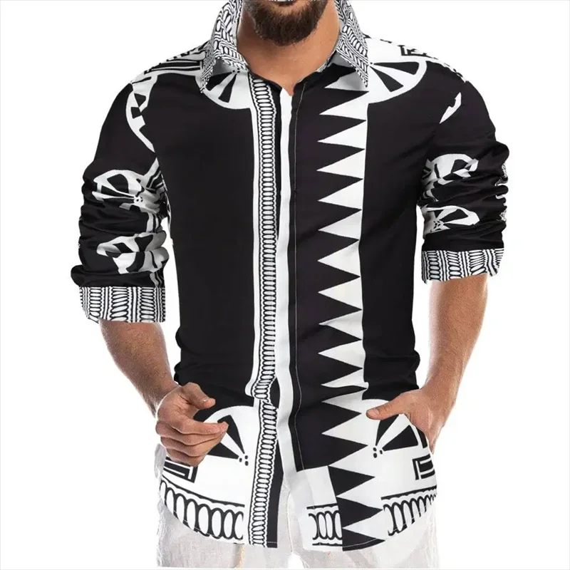 

Stylish men's casual shirt Colorful graffiti Soft and comfortable street outdoor new splash ink men's top plus size