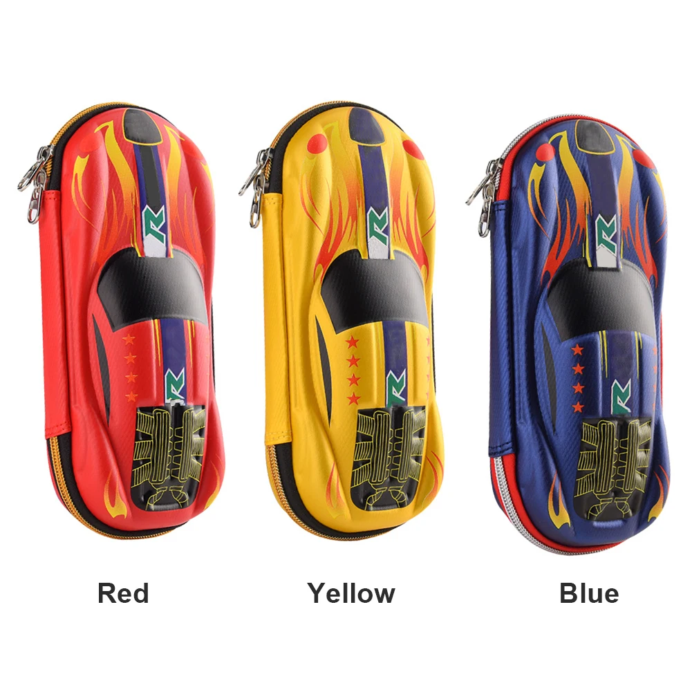3D Boy Zipper Closure Pen Waterproof Gift Eraser Pencil Case Large Capacity For Kids Student Racing Car School Cartoon