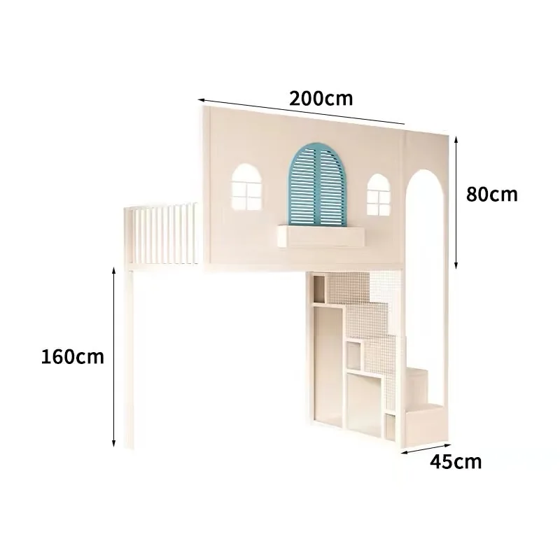 Wrought iron loft Wrought iron student dormitory elevated bed Small apartment iron frame Simple children's