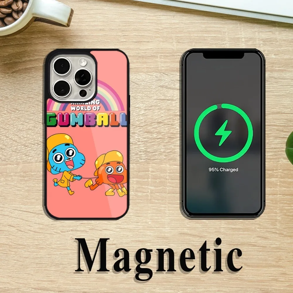 Cartoon Amazing World of Gumball Phone Case For iPhone 11 12 13 14 15 Pro Max Plus Magsafe Magnetic Wireless Charging