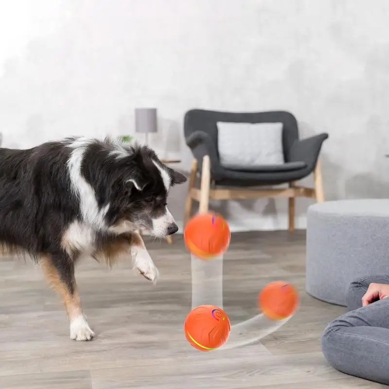 Rolling Ball Dog Toy Automatic Bouncing Ball Pet Toy Ball USB Rechargeable Ball Thrower For Dogs Dog Enrichment Toys Pet