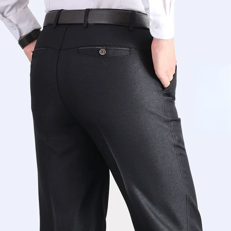 Formal Pants Men\'s Summer Thin Autumn Thick Black Blue Grey Stretch Bussiness Loose Suit Big Plus Size Office Trousers YYQWSJ