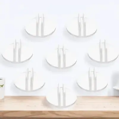 

50Pcs Round Card Holder Clear Plastic Business Card Stand Desk Organizer for Office Use Vertical Display Holder Sturdy Non-Slip