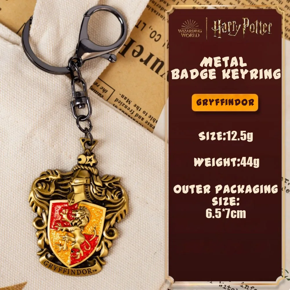 Llaveros de Metal de Harry Potter Gryffindor Hogwarts película televisión obras periféricas hombres mujeres mochila adornos colgantes regalos