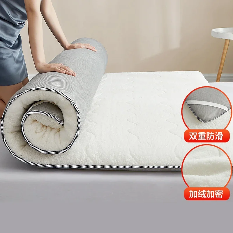 Warm lamb fleece mattress upholstered home bed mattress warm winter student dormitory single rental special quilt mats