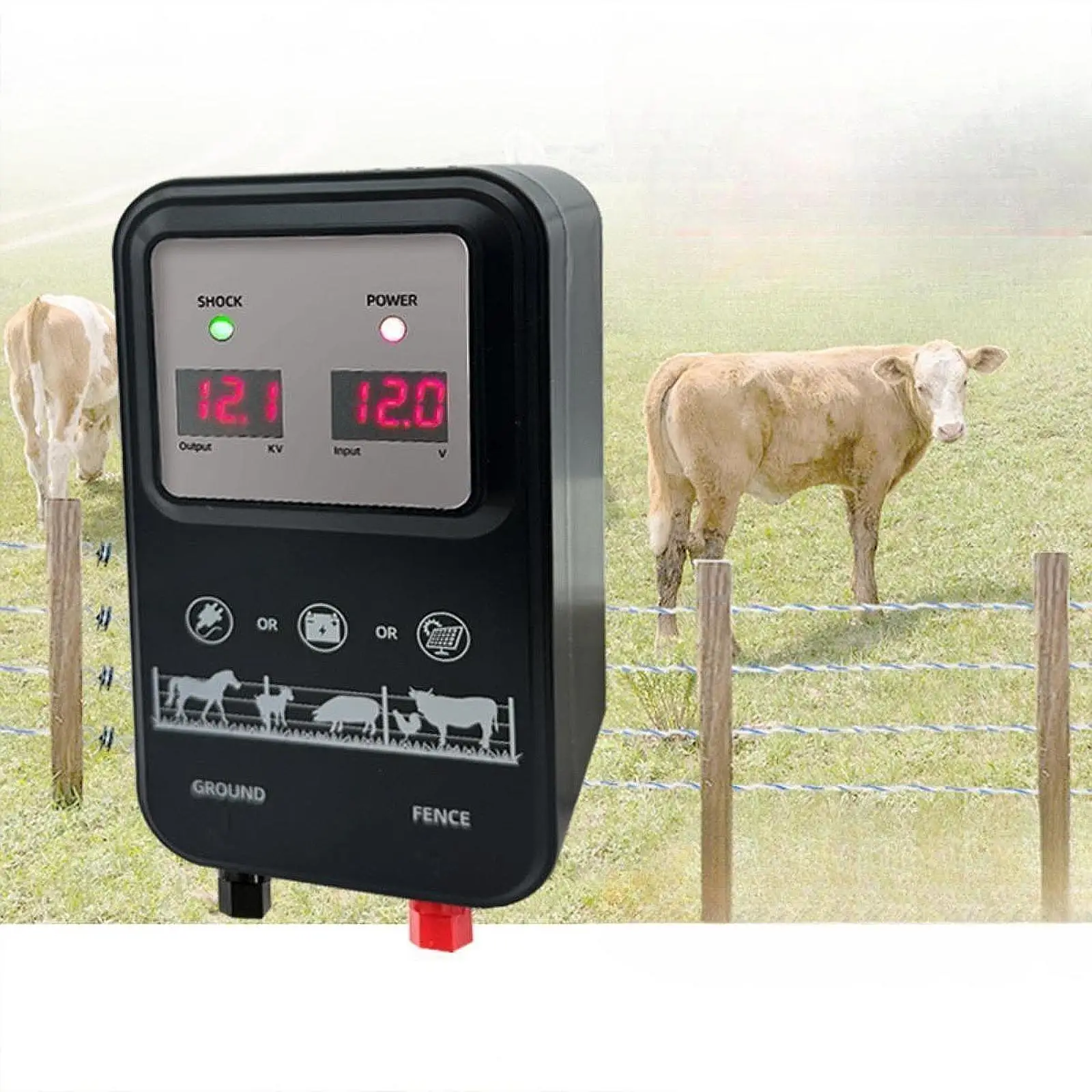 

Electric Fence Charger 1.5 J Output Sturdy Livestock Supplies Accessory for Garden Livestock Poultry Farm Wildlife Preventions