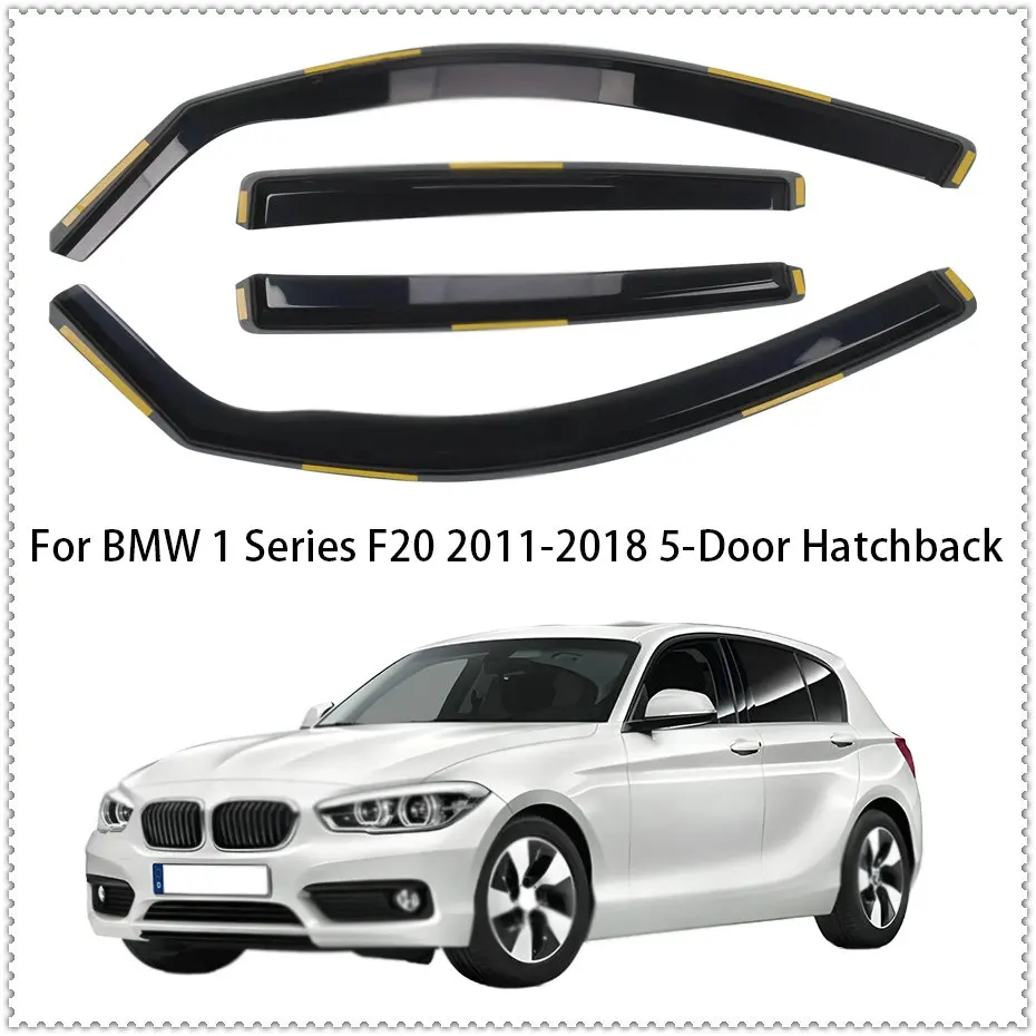 4pcs Car Window Wind Deflectors For BMW 1 Series F20 2015-2011-2018 5-Door Hatchback  In-Channel