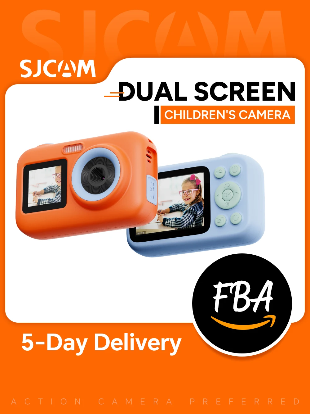 SJCAM FunCam+ Children's Camera Double Screen Birthday Gifts for Girls Boys 1080P HD Digital Video Cameras Outdoor Photography