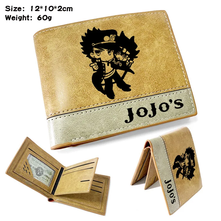 Anime JoJo Bizarre Adventure Wallet Khaki Coin Purse Card Holder Male or Female