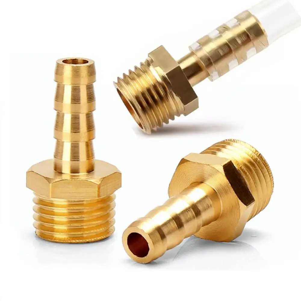 

1/8" 1/4" 3/8" 1/2" Pipe Joint Brass Pipe Fitting Male Threaded Joint Vacuum Corrosion Resistant Pipe Connector Adapter