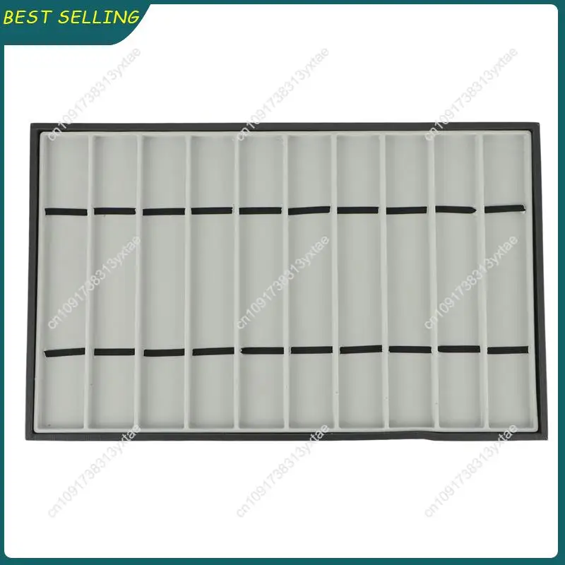 N09R-10X 10 Slot Watch Band Holder, Watch Strap Case With Clear Lid, Watch Bands Organizer, Stackable Tray For Watch Bands A