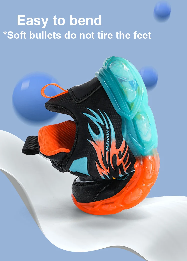 Neue rutschfeste Kinder-Sneaker aus Leder für Jungen, zum Laufen, Gehen, leichte Freizeitschuhe mit modischem Drachenmuster, Größe 28–39 – Detail 5