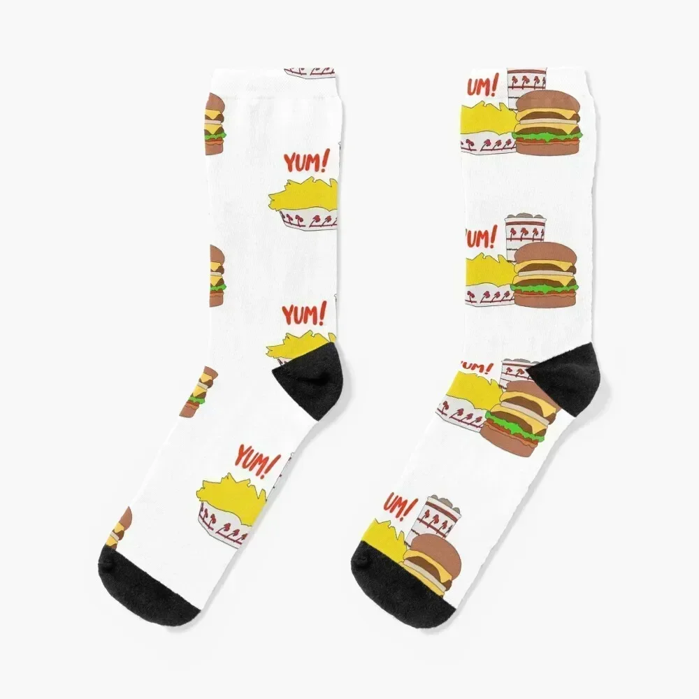 

in-n-out YUM sketch Socks hiphop Running men cotton high quality Socks Women Men's
