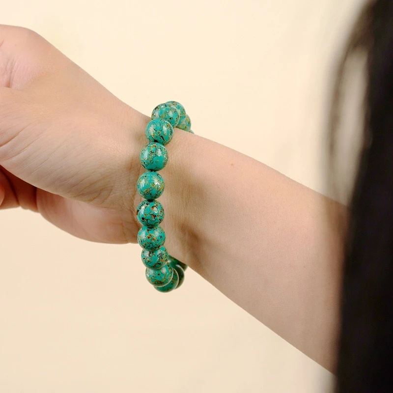 Unique Design Lacquerware Bracelet for Women 10mm Handmade Ethnic Style Mother of Pearl Beaded Jewelry Gift