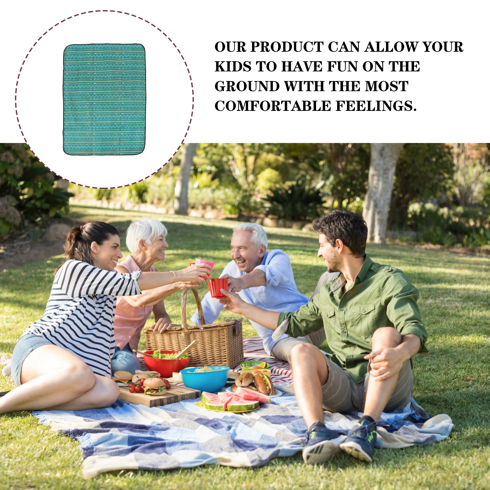 

Portable Waterproof Polyester Camping Mat Lightweight Foldable Outdoor Picnic Cushion Thick Seat Rug Anti Moisture for Hiking