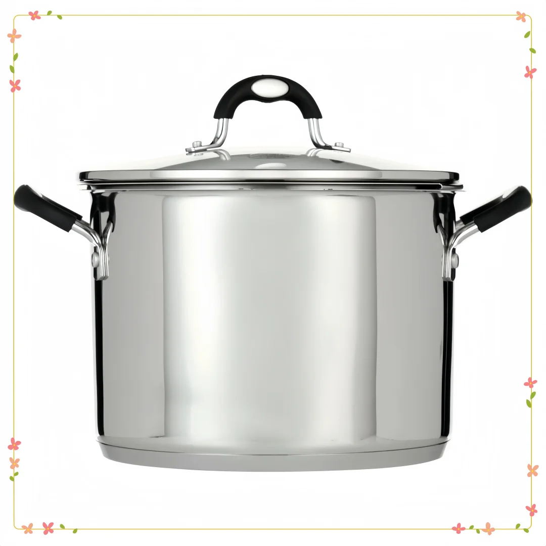 

Drain Lock Stock Pot | 8Qt Stainless Steel Cookware | Chef & Home Use | Soup, Pasta, Stew