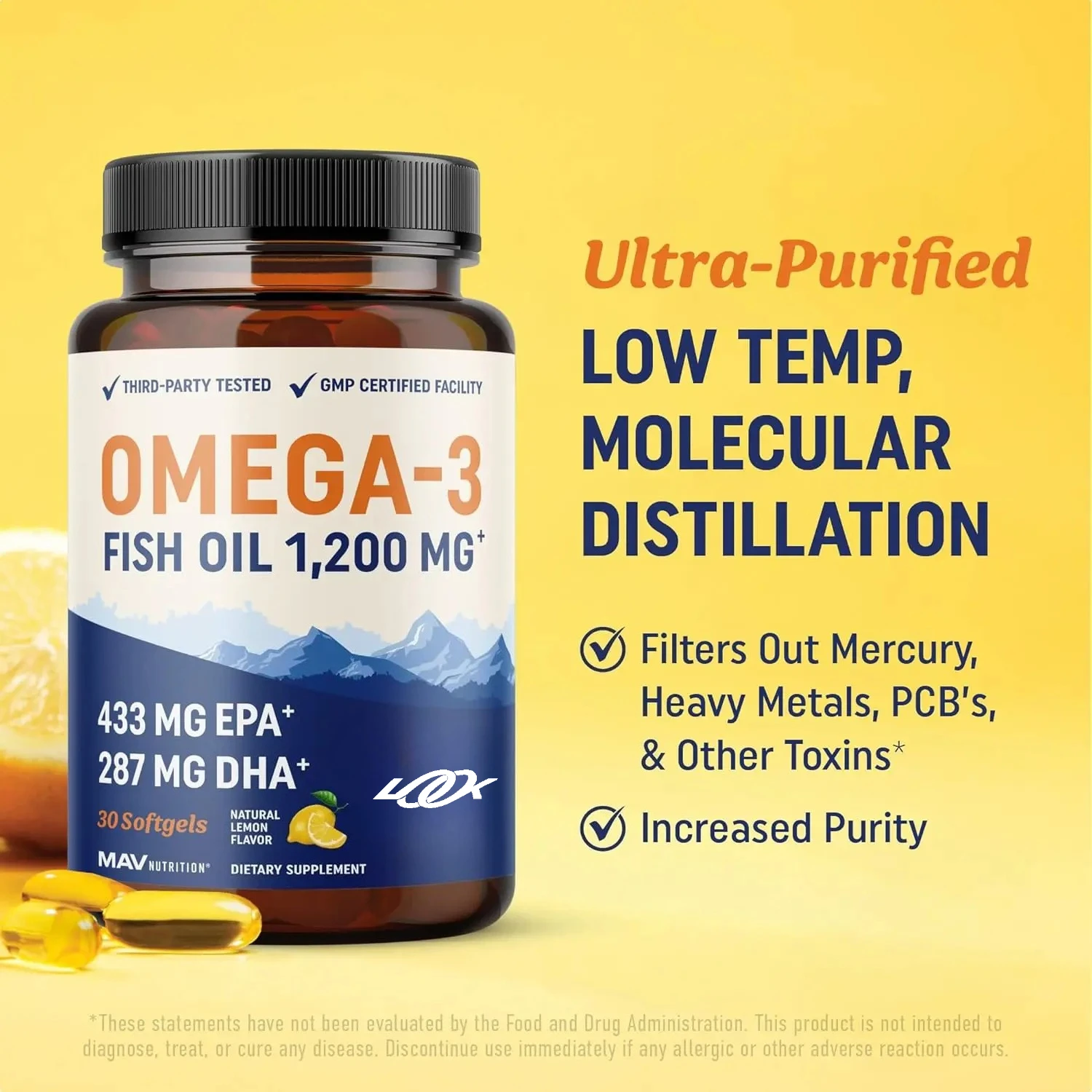 Omega 3 Fish Oil - Promotes Skin Health, Antioxidant, The Brain and Nervous System Support, Beneficial To Cardiovascular System
