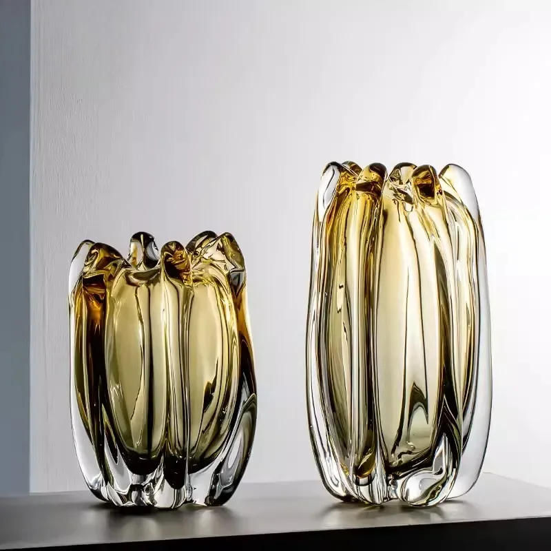 Nordic light luxury glazed vase ornament living room flower arrangement green plant simulation flower water flower cultivator hi
