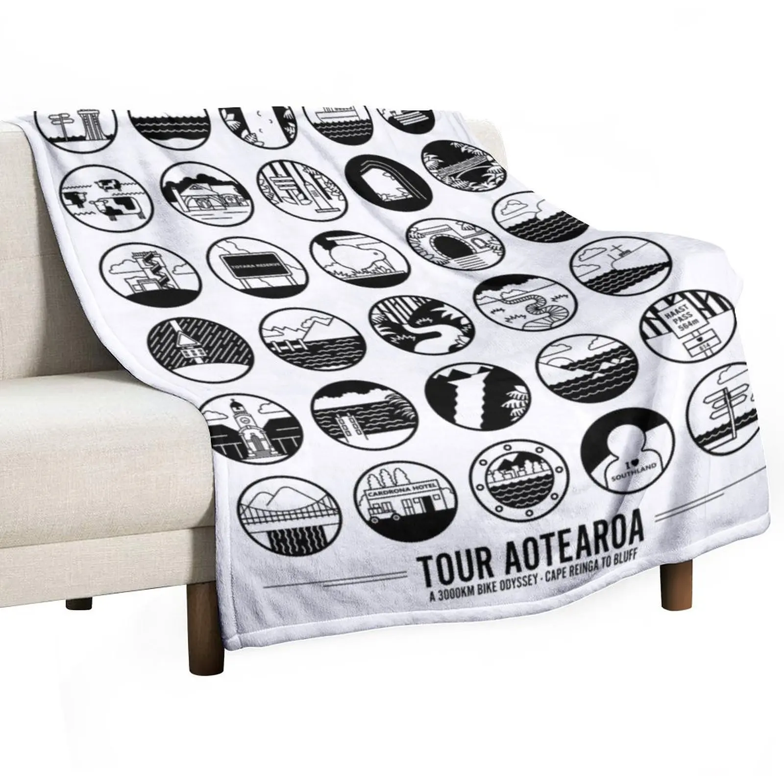 Tour Aotearoa - A 3000km Bike Odyssey Throw Blanket Cute Plaid Sofas Plush Retros Blankets