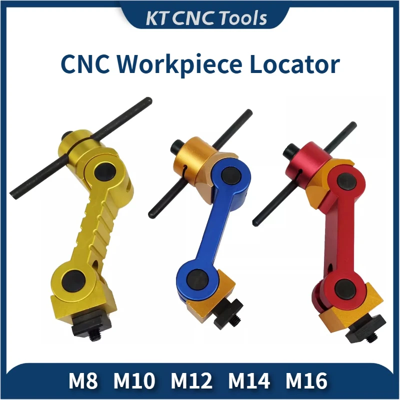

M8 M10 M12 M14 M16 CNC Work Stop Locator Adjustable Vise Stop Limiter Mill Machine Workpiece for T Slot CNC Work Stop Locator