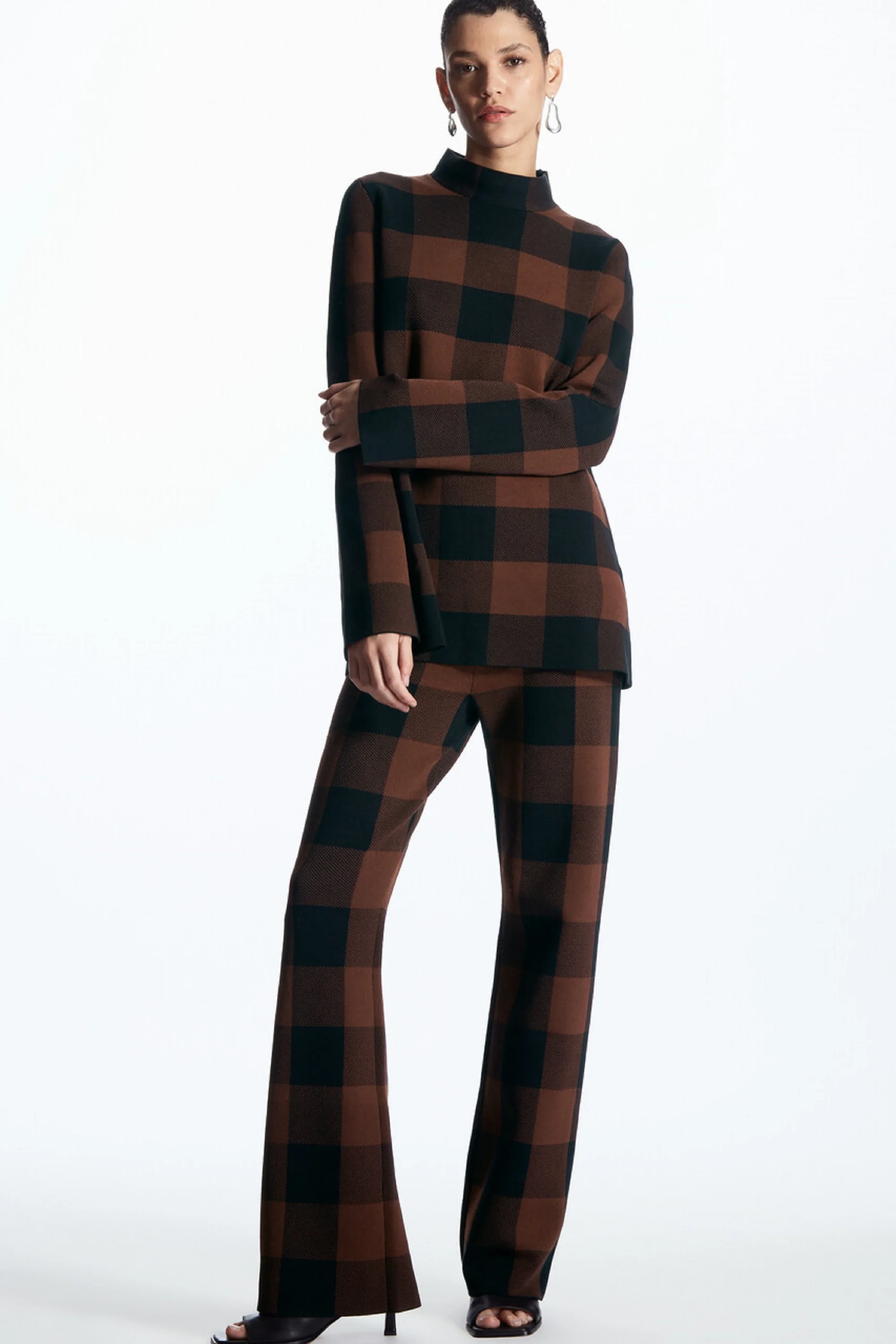 Ethereal  2023  winter new style of Vintage casual classic plaid commuter knit pants