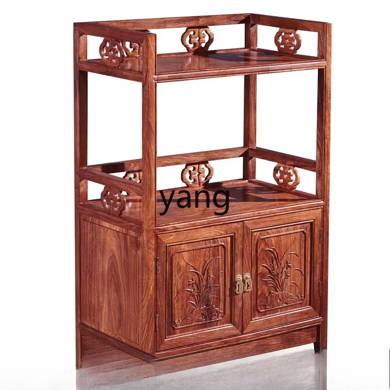 LTT  mahogany hedgehog red sandalwood tea cabinet rosewood meal side wine cabinet solid wood shelf