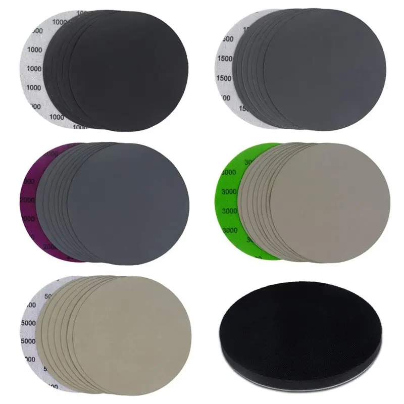 【value-money】kit-di-carta-vetrata-per-impieghi-umidi-e-asciutti-3-6-pollici-41-pezzi-assortiti-1000-5000-con-pad-di-interfaccia-impermeabile-per-la-levigatura-di-metallo-e-legno