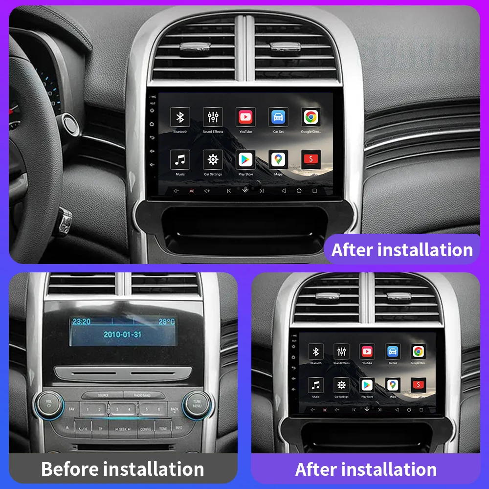 SCARLIU Car Radio for Chevrolet Chevy Malibu 2009-2014 4G WIFI Android16 Multimedia Navigation GPS Auto Carplay Stereo Ai RDS/FM