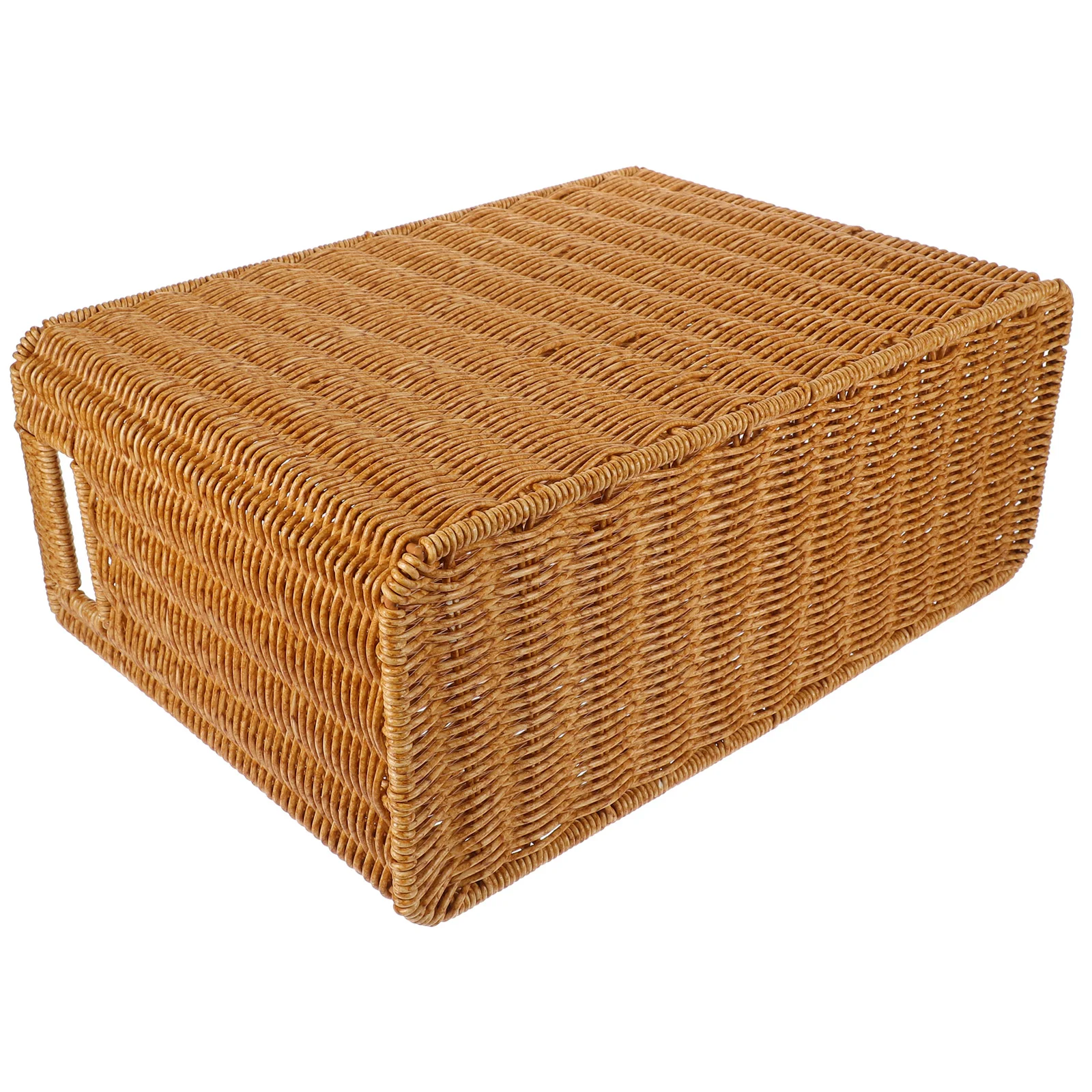 

Seagrass Magazine Newspaper Basket Snack Containers Imitate Rattan Storage Piggy Bank Light Brown Handled