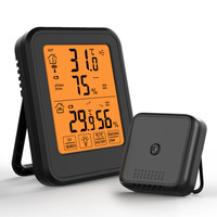 The new electronic wireless transmission indoor and outdoor temperature and humidity meter, waterproof intelligent touch screen,
