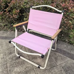 Pink Folding Chair for Camping Portable Kermit Chair Collapsible Foot Stool Hiking Picnic Fishing Beach