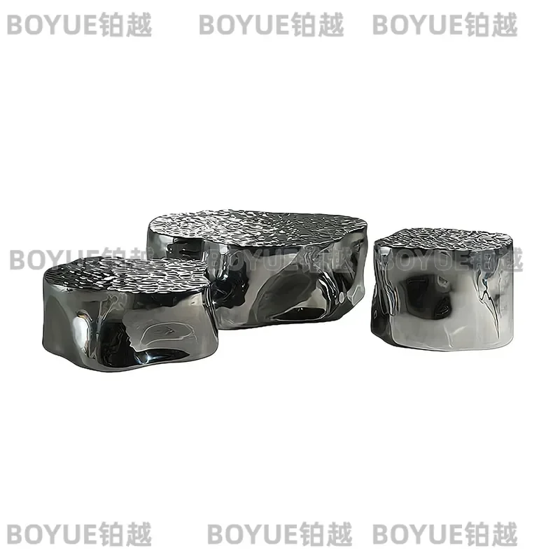 Modern Luxury Stainless Steel Coffee Table Unique Geometric Design for Living Room Minimalist High End Tea Table Furniture