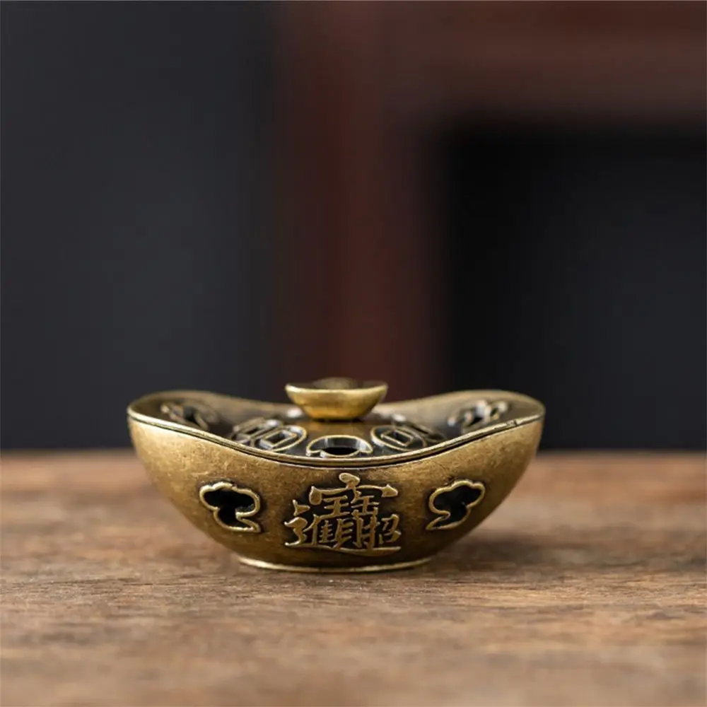 Vintage Alloy Sandalwood Incense Burner Hollow Out Elephant Lucky Lotus Incense Censer Mini Year of the Horse Three Legged Stove