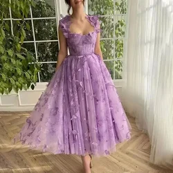 2024 Spring Summer New Women's Clothing Tulle Spaghetti Straps Sleeveless High Slit Dress Lace Up Back