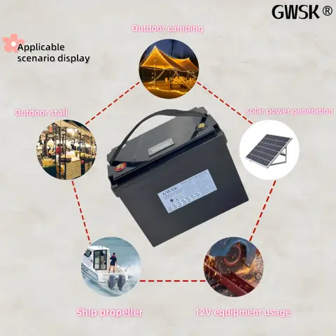 Home backup power supply 12V LiFePO4 lithium battery, 100AH+charger, 6000 cycles, built-in 100A BMS