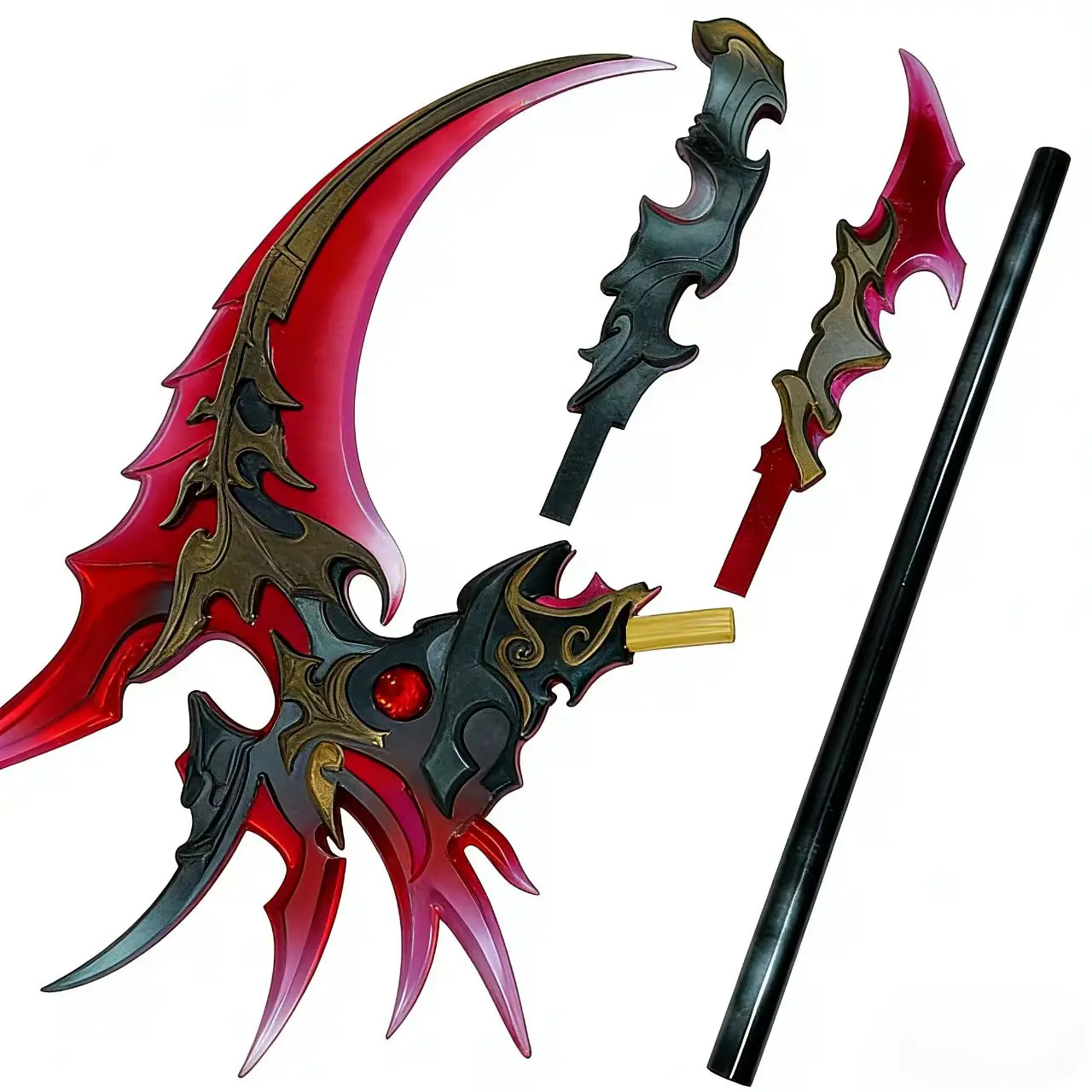 Tarka Ji Cos Luminous Sickle Weapons Game Naraka:Bladepoint Feather Shadow Weapons Halloween Christmas Party Costume Accessories