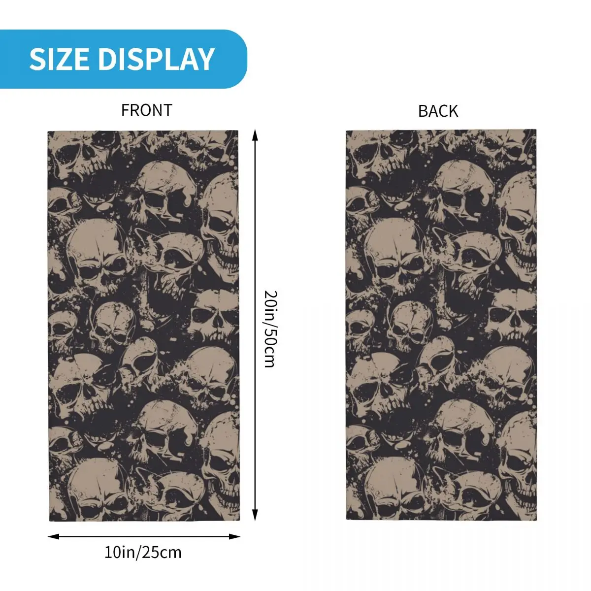 Grunge Pattern With Skulls Rock Bandana Neck Gaiter Printed Mask Scarf Multi-use Balaclava Cycling Unisex Adult Winter