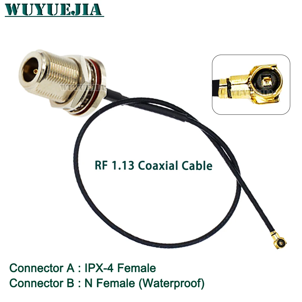 1Pcs U.FL IPX-4 MHF4 Female to N Male / Waterproof N Female Jack RF1.13 Pigtail Coax Mini PCI WIFI WLAN Antenna Extension Cable