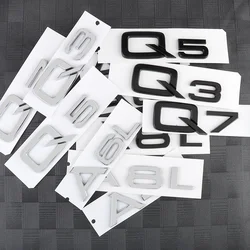 3D ABS A3 A4 A5 A6 A7 A8 A4L A6L A8L Q3 Q5 Q7 Letters Car Rear Trunk Emblem Decoration Sticker For Audi Sline Quattro RS A1 A2