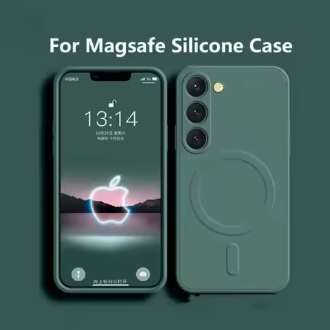 For Magsafe Magnetic Wireless Charge Case For Samsung Galaxy S24 S25 Ultra S23 FE S22 S21 Plus A15 A35 A55 Liquid Silicone Cover